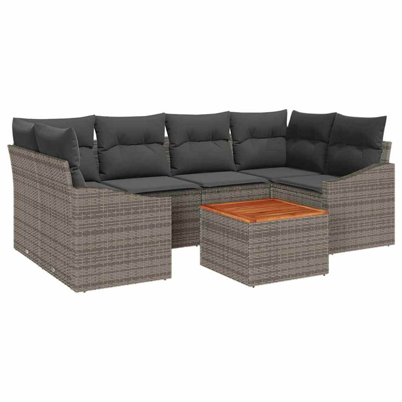 vidaXL Garden Sofa Set 7 pcs Grey