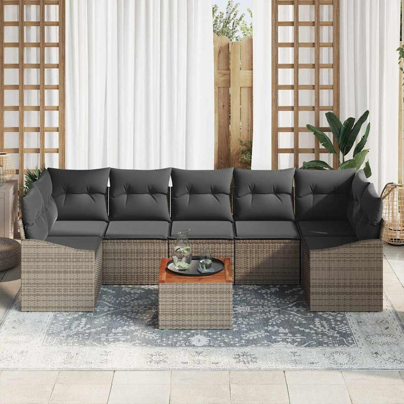 vidaXL Garden Sofa Set 8 pcs Grey