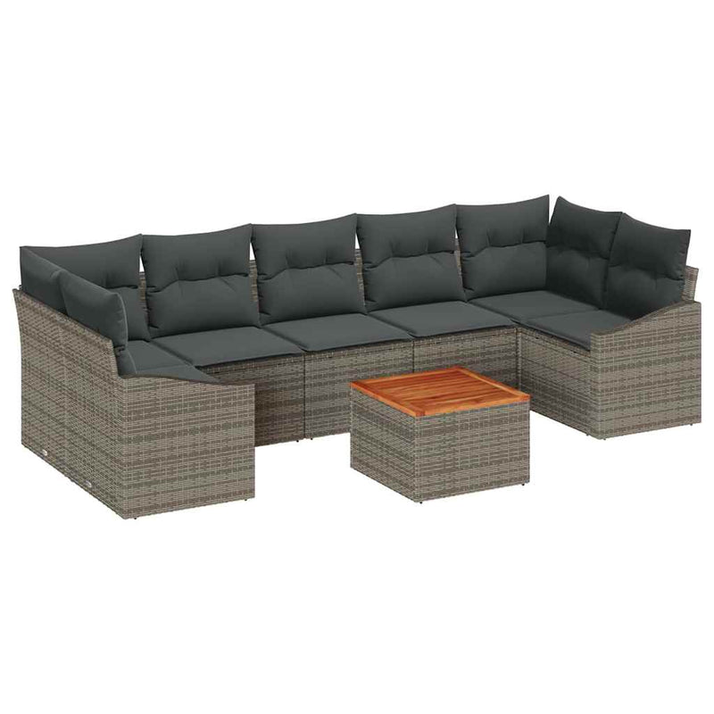 vidaXL Garden Sofa Set 8 pcs Grey