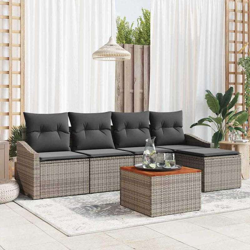 vidaXL Garden Sofa Set 6 pcs Grey