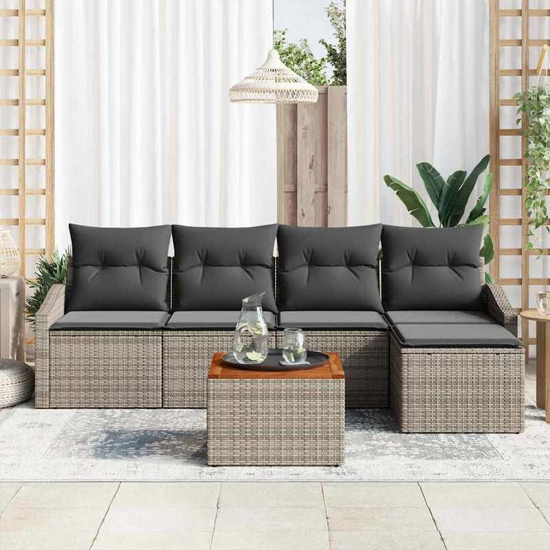 vidaXL Garden Sofa Set 6 pcs Grey