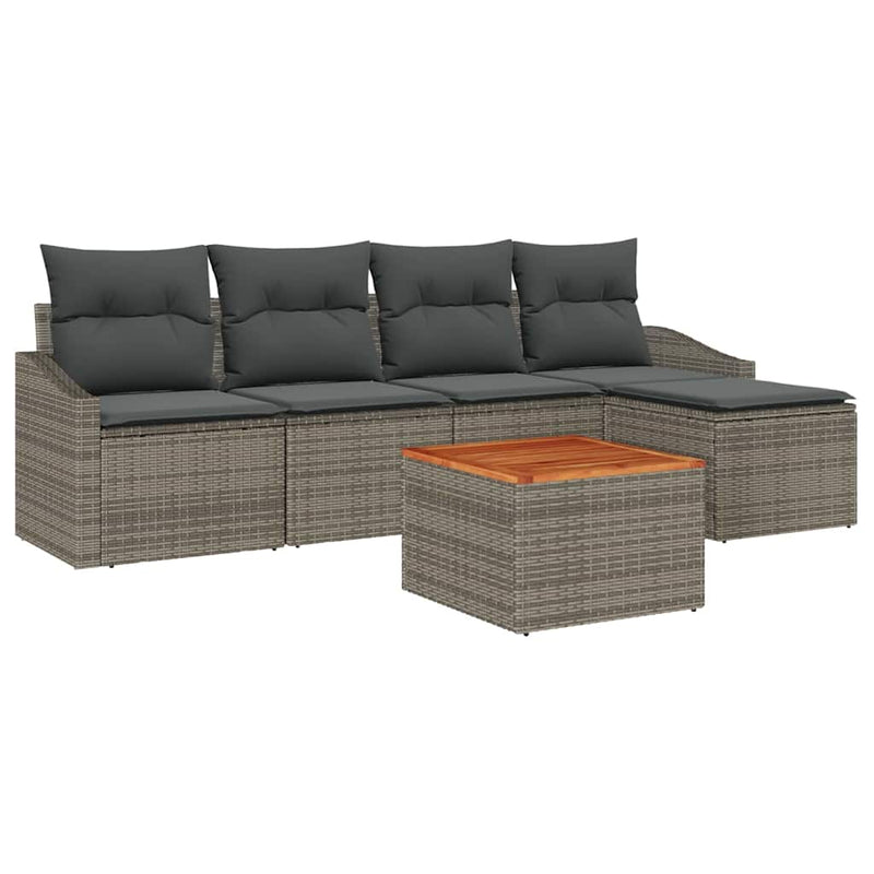 vidaXL Garden Sofa Set 6 pcs Grey