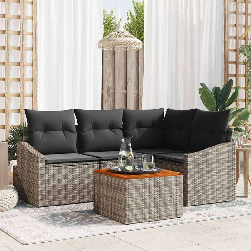 vidaXL Garden Sofa Set 5 pcs Grey
