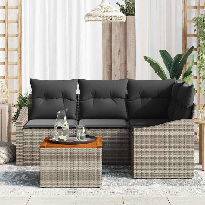 vidaXL Garden Sofa Set 5 pcs Grey