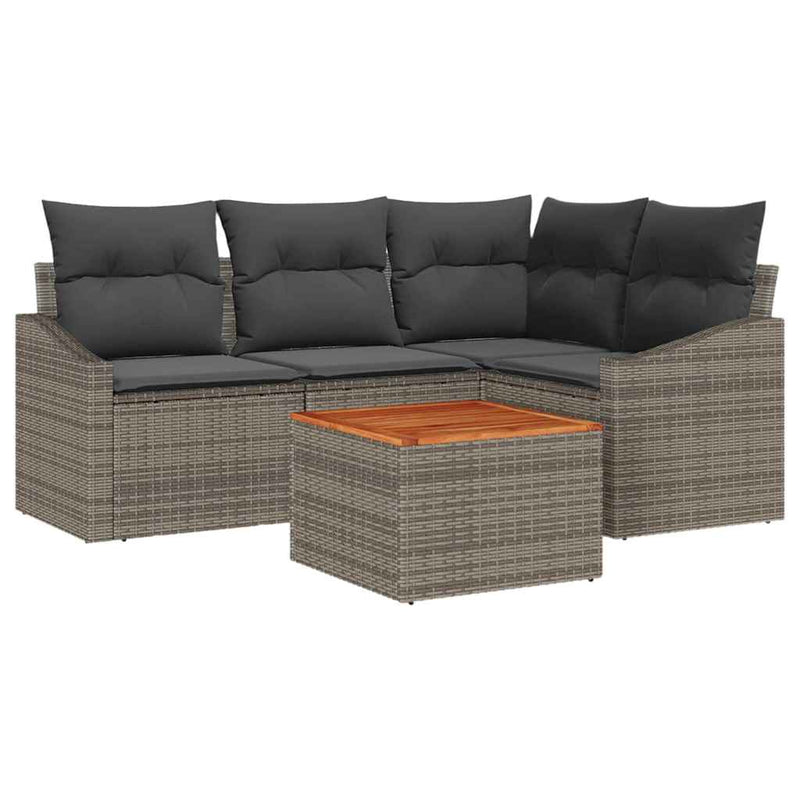 vidaXL Garden Sofa Set 5 pcs Grey