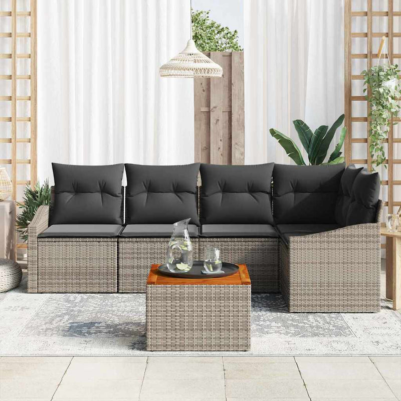 vidaXL Garden Sofa Set 6 pcs Grey
