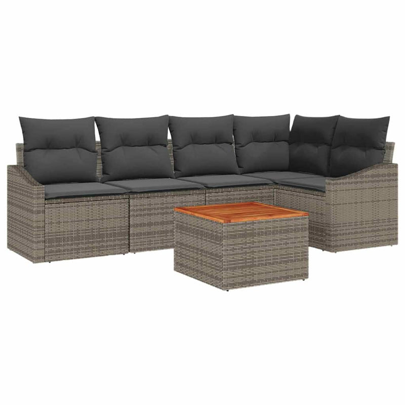 vidaXL Garden Sofa Set 6 pcs Grey