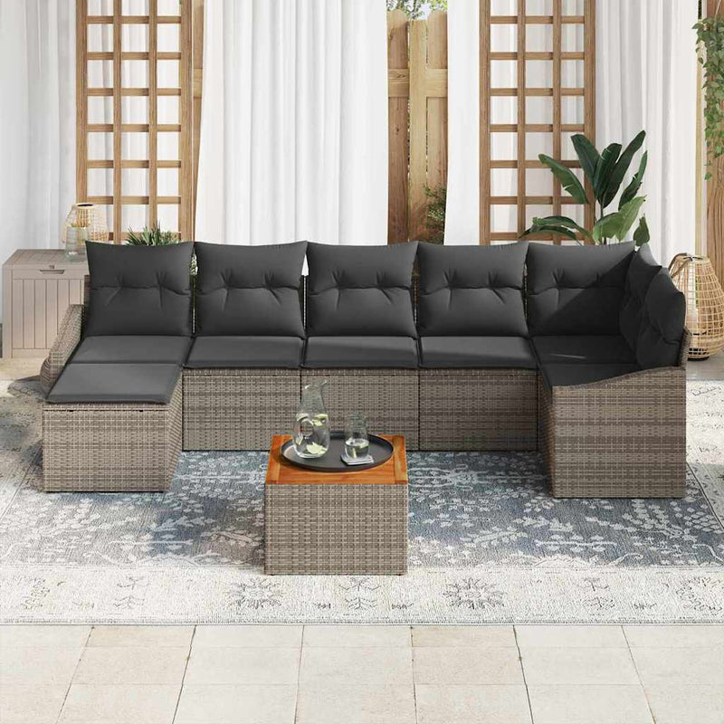 vidaXL Garden Sofa Set 8 pcs Grey