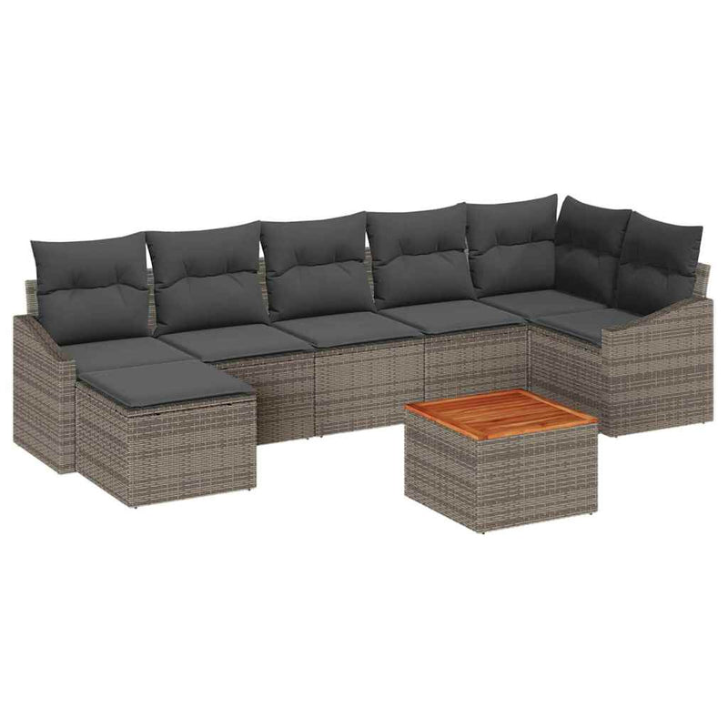 vidaXL Garden Sofa Set 8 pcs Grey