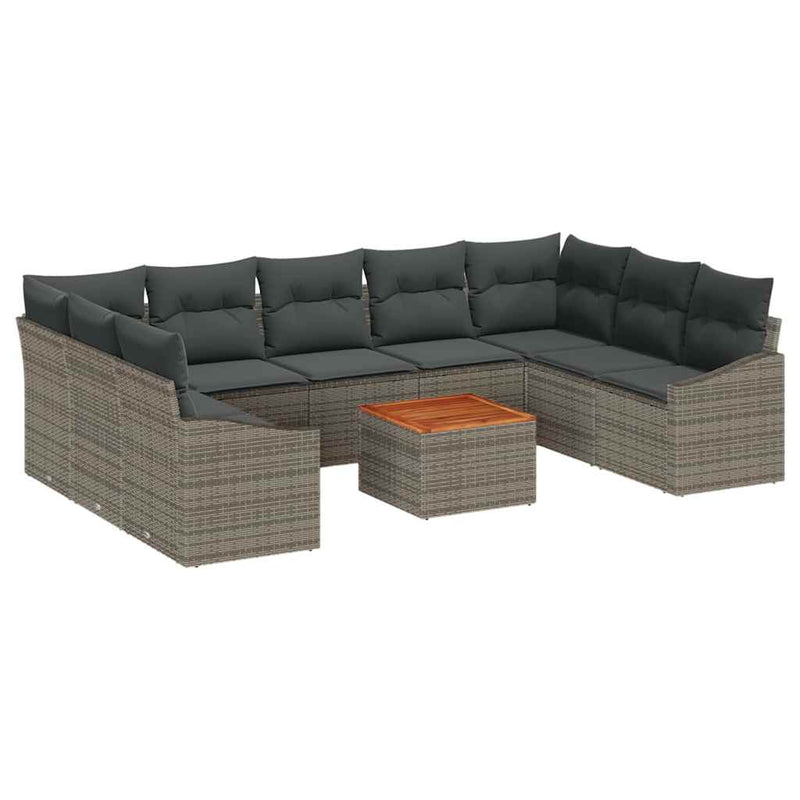 vidaXL Garden Sofa Set 10 pcs Grey