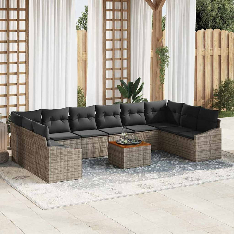 vidaXL Garden Sofa Set 11 pcs Grey