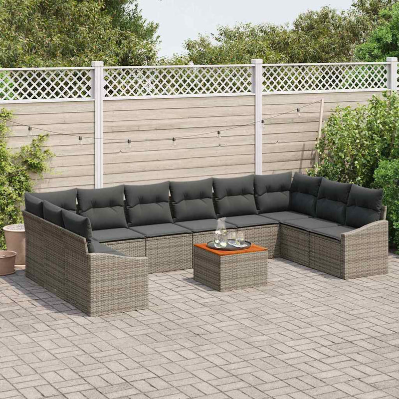vidaXL Garden Sofa Set 11 pcs Grey