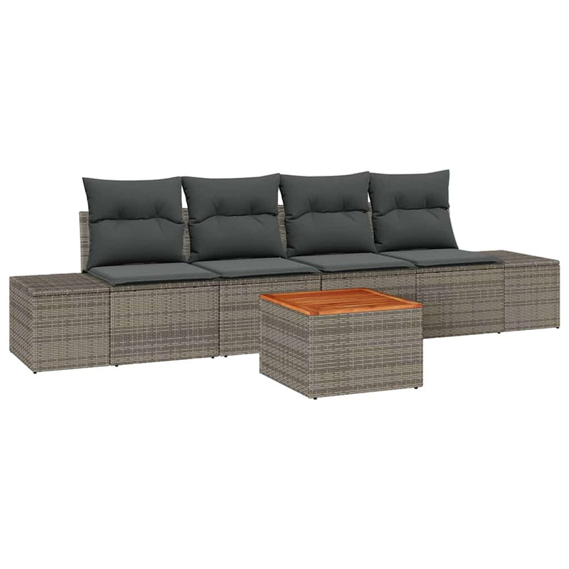 vidaXL Garden Sofa Set 5 pcs Grey