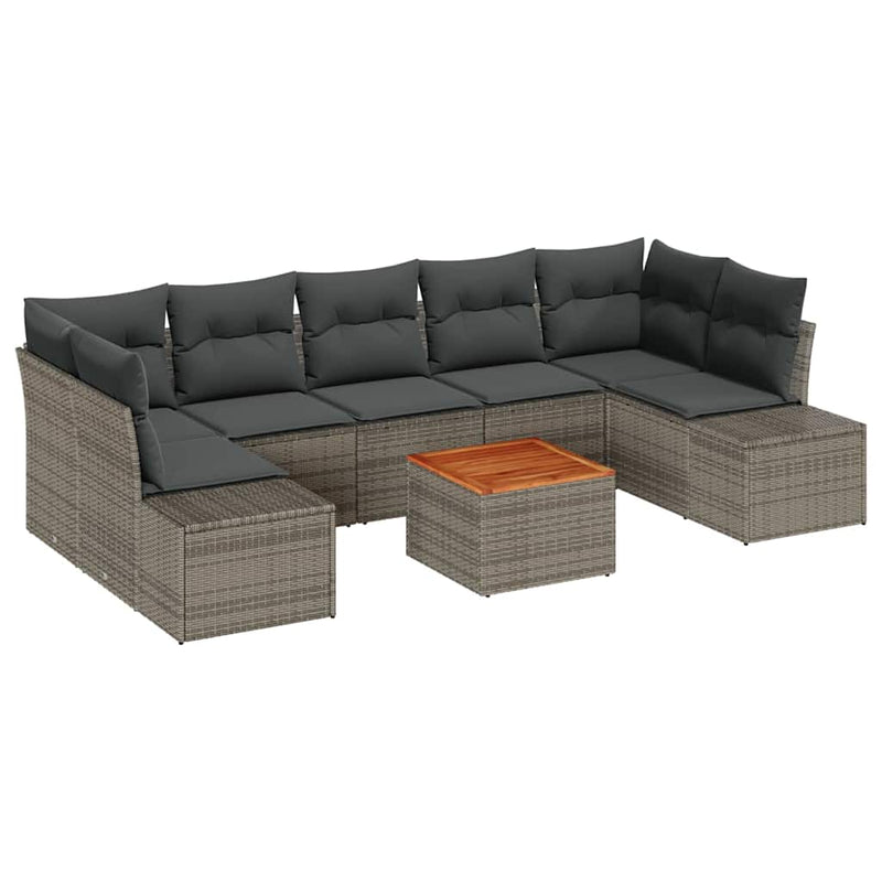 vidaXL Garden Sofa Set 8 pcs Grey