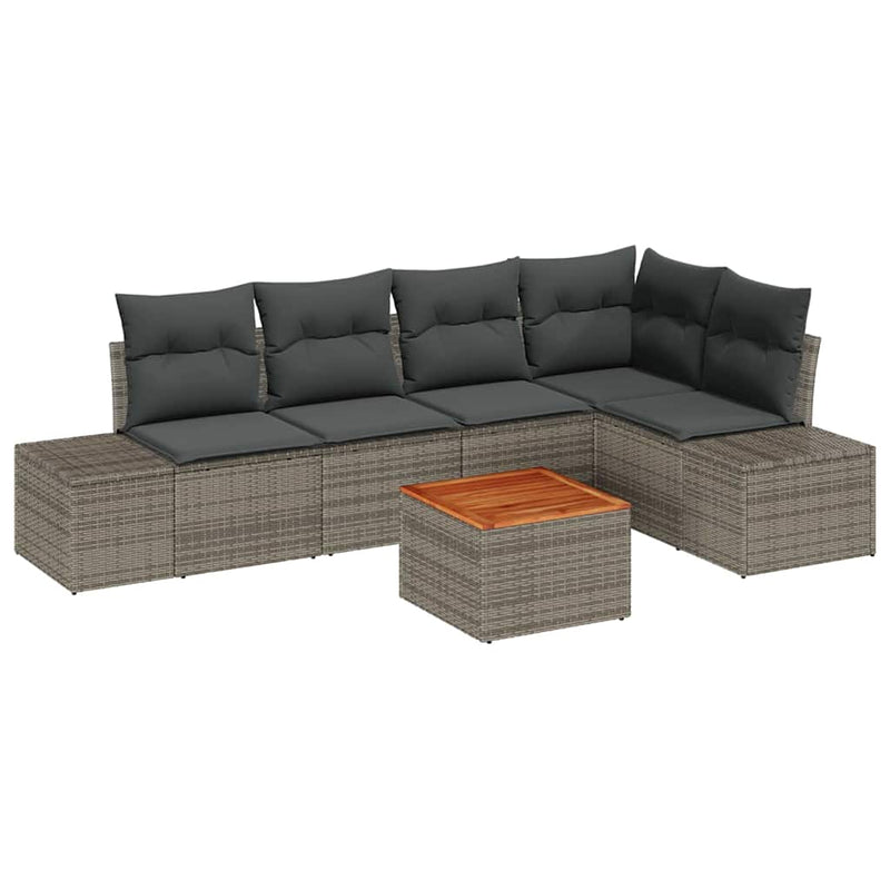 vidaXL Garden Sofa Set 6 pcs Grey