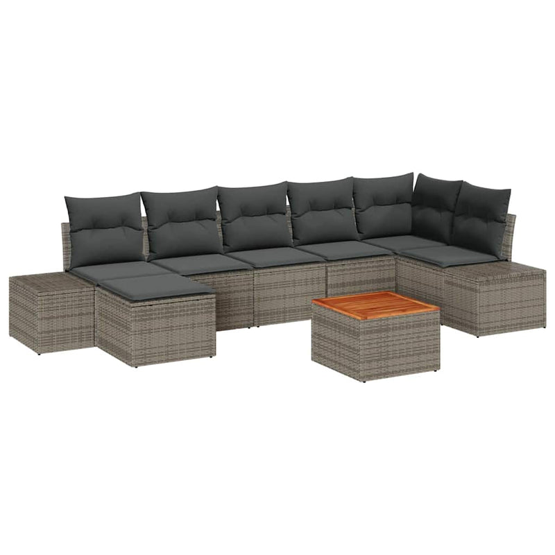 vidaXL Garden Sofa Set 8 pcs Grey