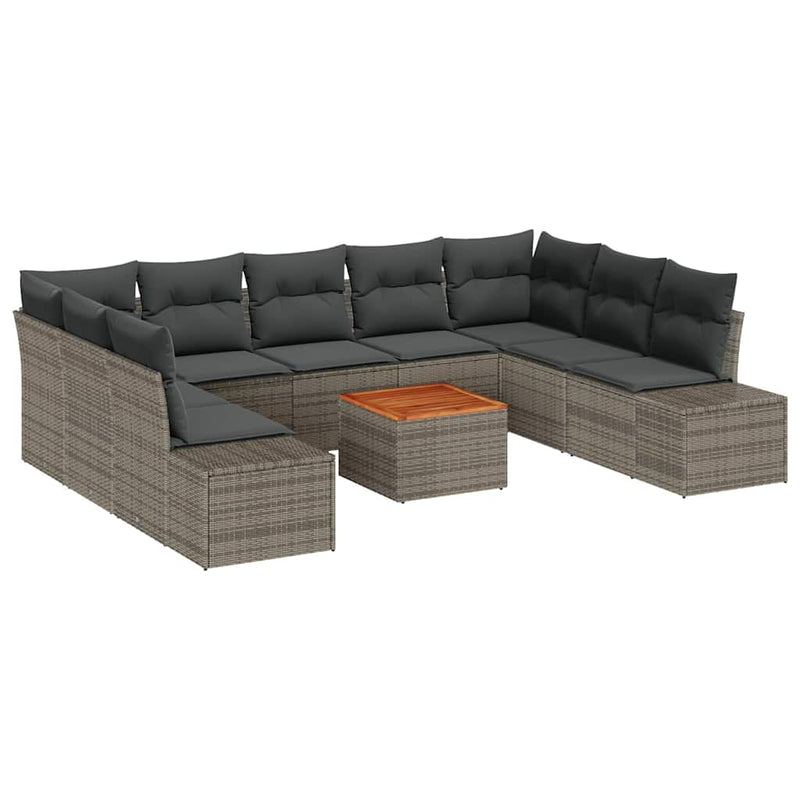 vidaXL Garden Sofa Set 10 pcs Grey