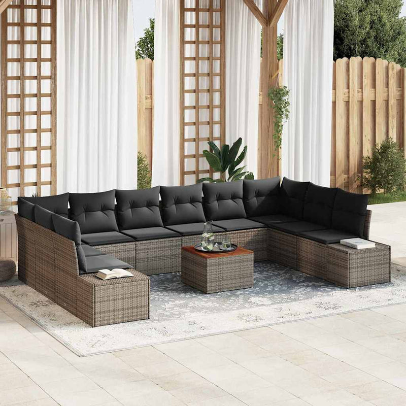 vidaXL Garden Sofa Set 11 pcs Grey