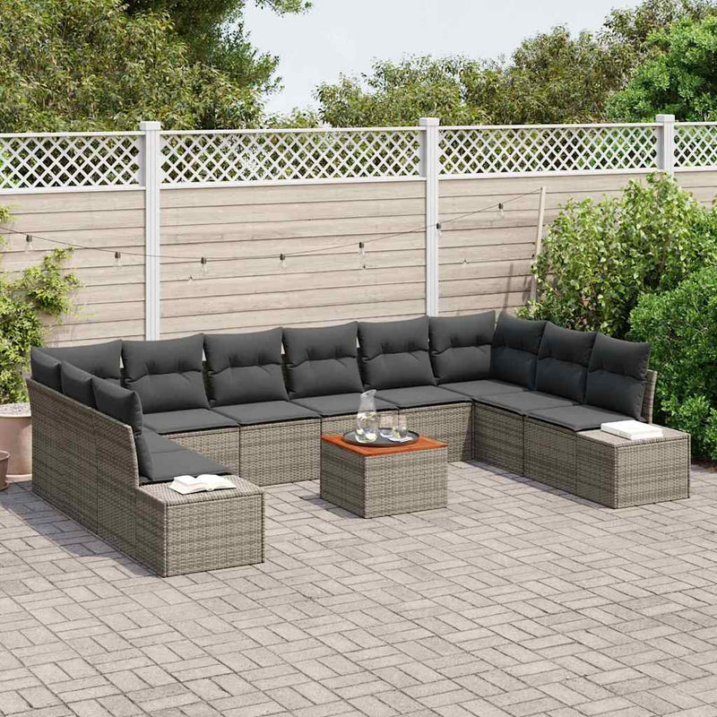 vidaXL Garden Sofa Set 11 pcs Grey