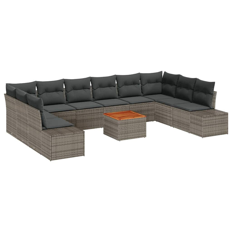 vidaXL Garden Sofa Set 11 pcs Grey