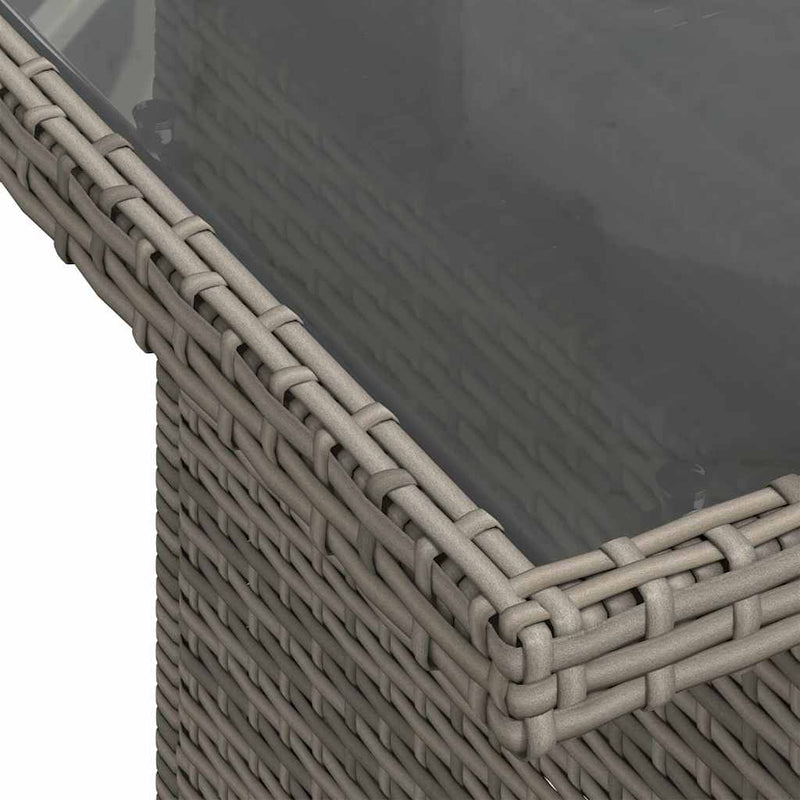 vidaXL Garden Sofa Set with Storage 10 pcs Grey Poly rattan