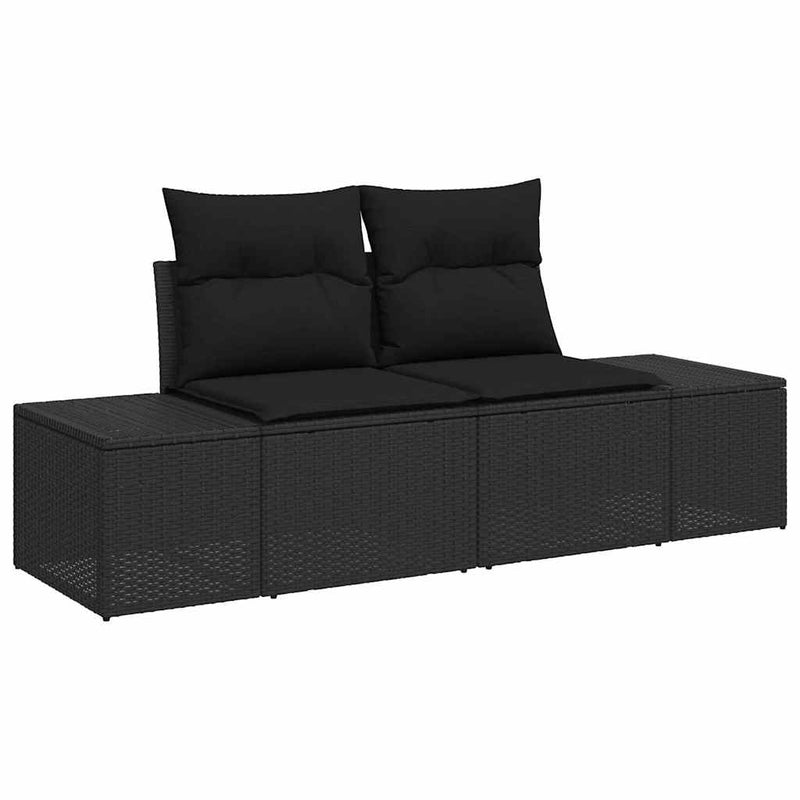 vidaXL Garden Sofa Set 11 pcs Black Poly rattan