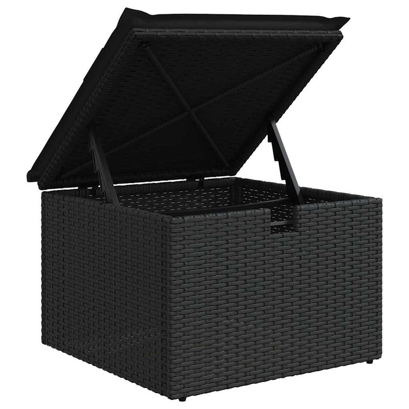 vidaXL Garden Sofa Set 8 pcs Black Poly rattan