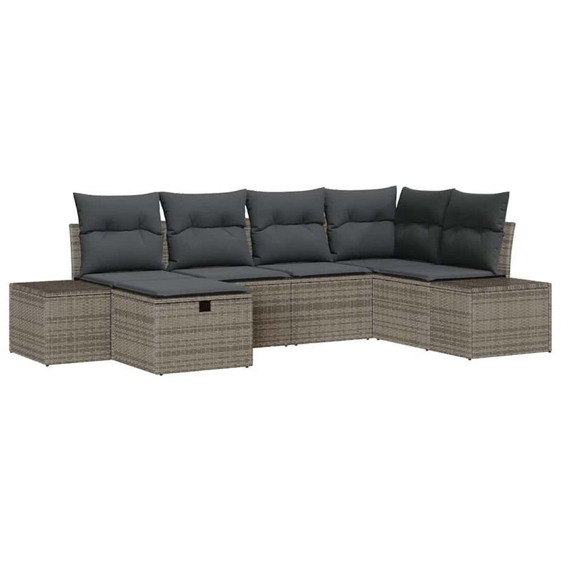 vidaXL Sofa Set with Cushion 7 pcs Poly Rattan