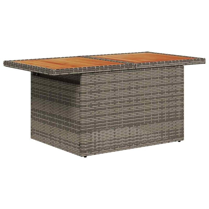 vidaXL Garden Sofa Set Height-Adjustable 8 pcs Grey Poly Rattan