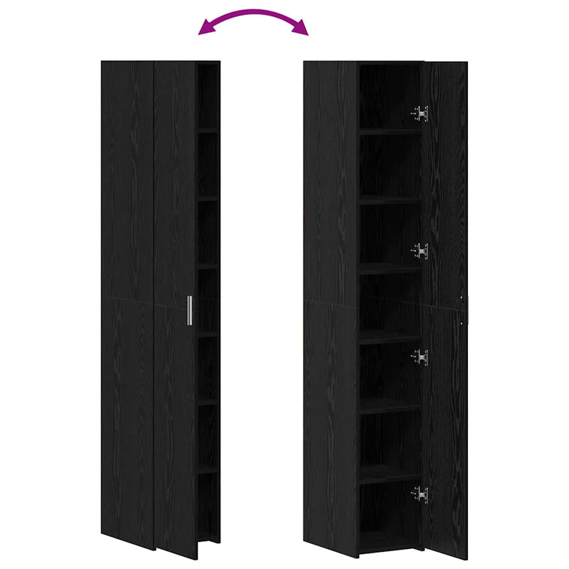 Highboard 2 pcs Black Oak 30 x 42,5 x 185 cm