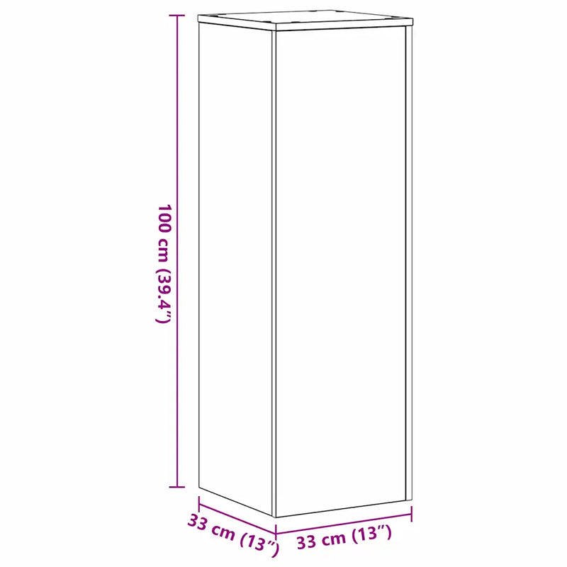 Plant Stand 2 pcs Black Oak 33 x 33 x 100 cm Engineered Wood
