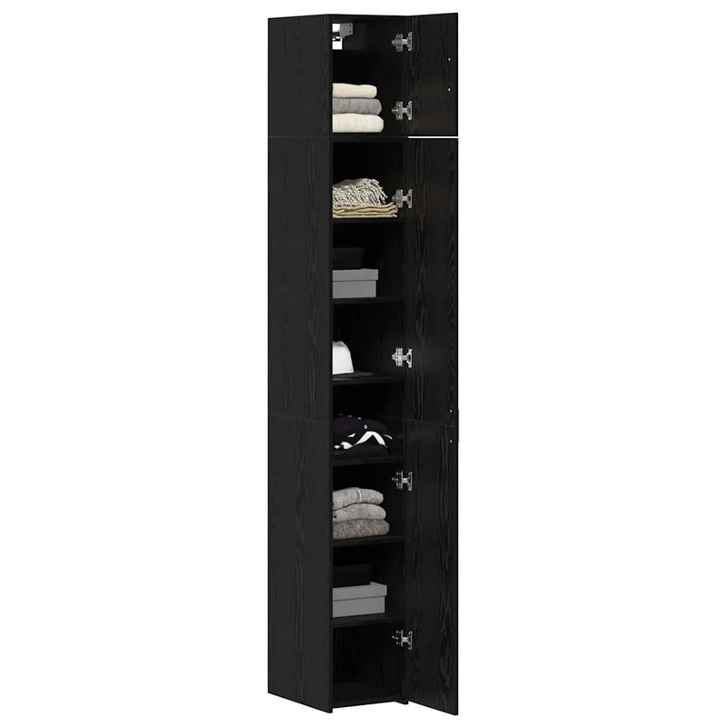 Storage Cabinet 3 pcs Black Oak 30 x 42,5 x 225 cm
