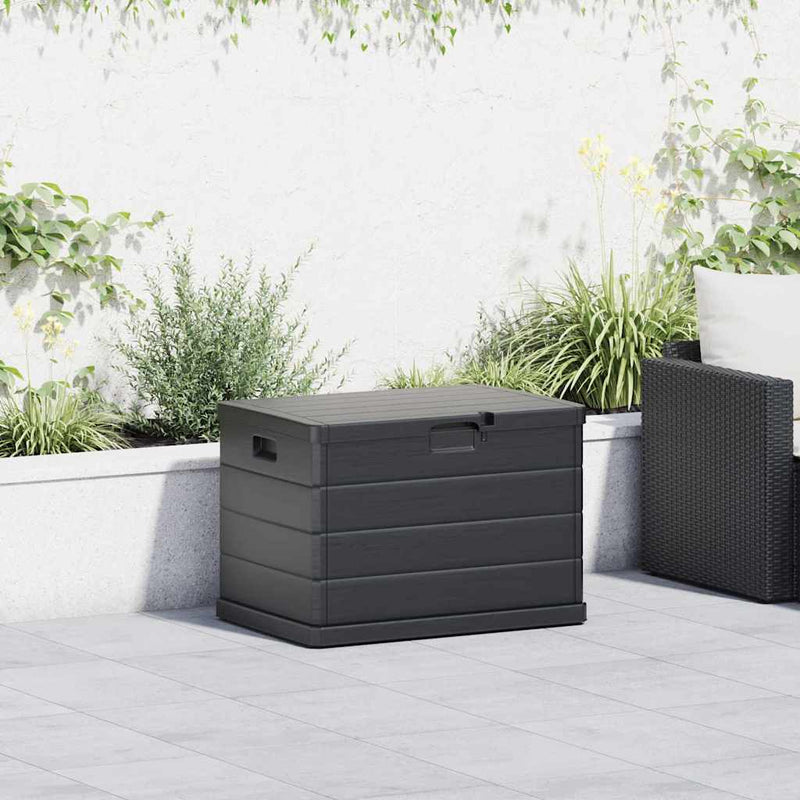 vidaXL Garden Storage Box Anthracite 77,5 x 54,5 x 53 cm Plastic