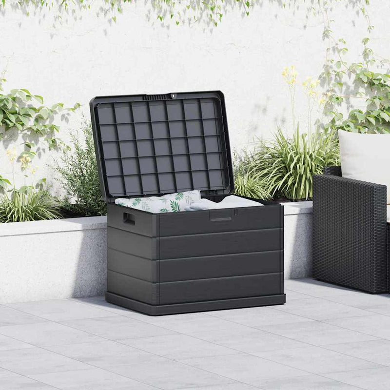 vidaXL Garden Storage Box Anthracite 77,5 x 54,5 x 53 cm Plastic