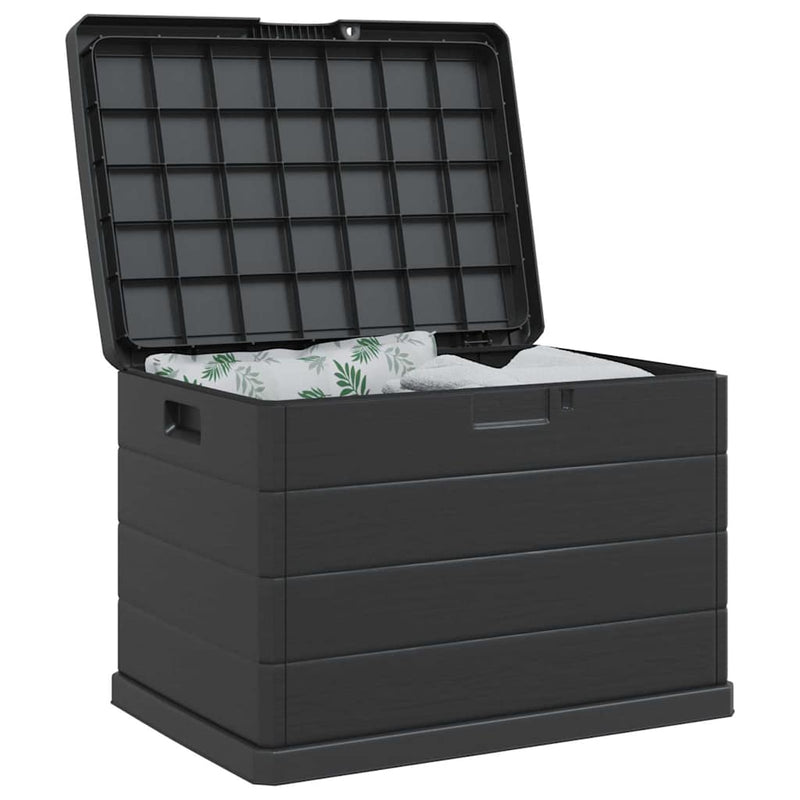 vidaXL Garden Storage Box Anthracite 77,5 x 54,5 x 53 cm Plastic