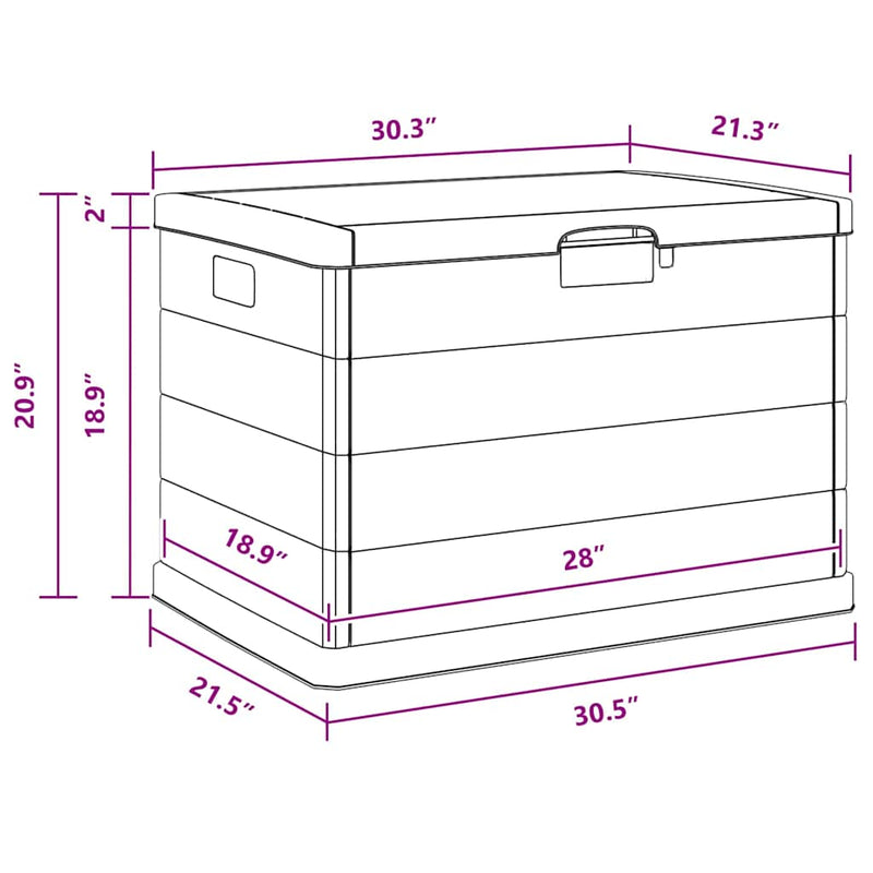 vidaXL Garden Storage Box Anthracite 77.5 x 54.5 x 53 cm Plastic