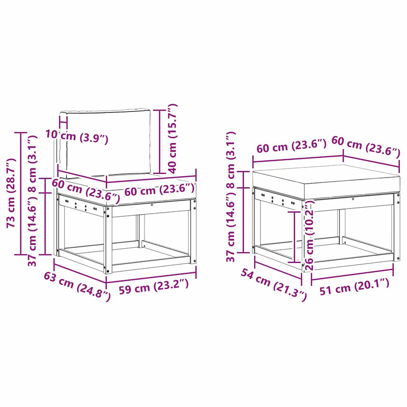 Outdoor Sofa Set 5 pcs Natural and Anthracite Solid Acacia Wood