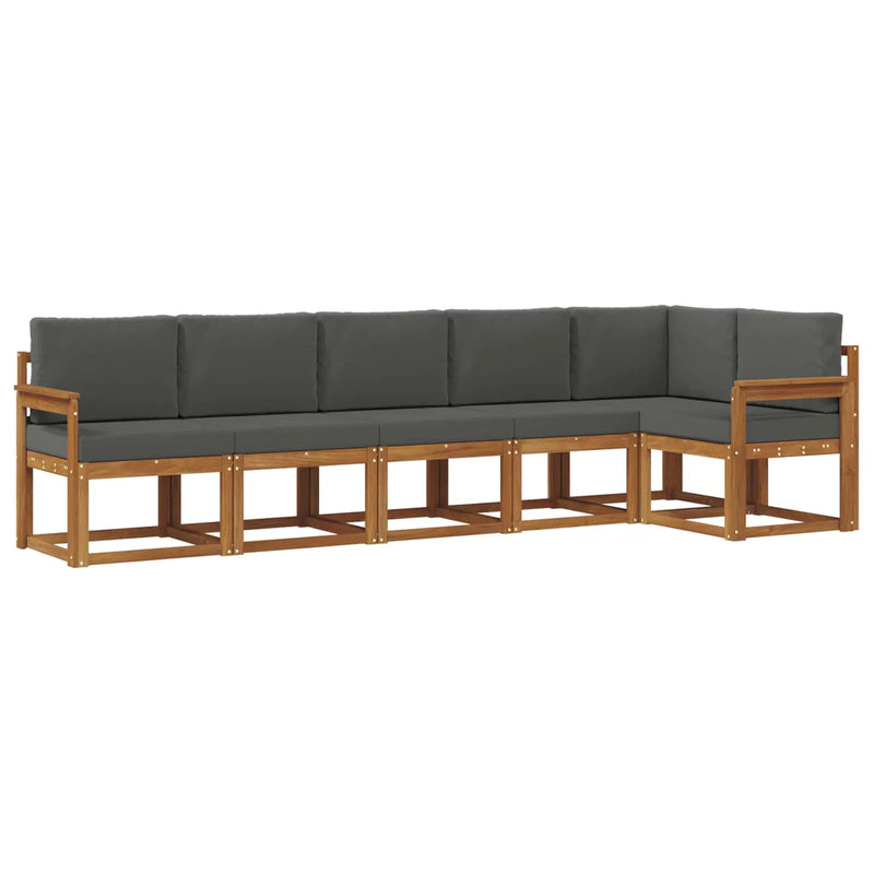 Outdoor Sofa Set 6 pcs Natural and Anthracite
