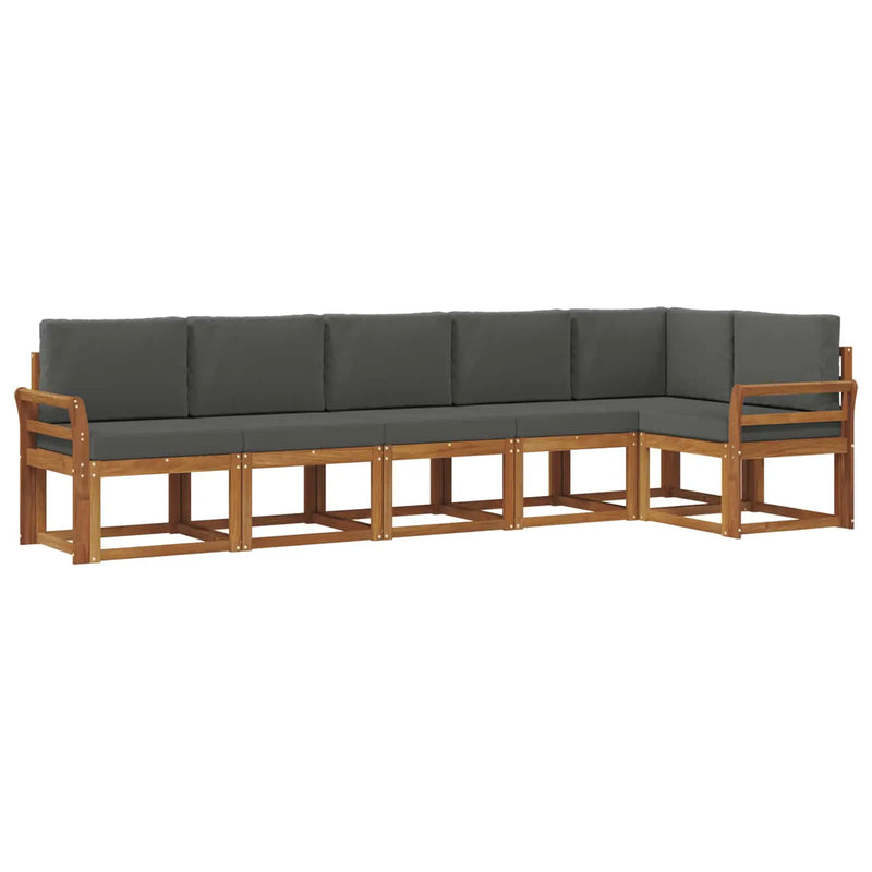 Outdoor Sofa Set 6 pcs Natural and Anthracite