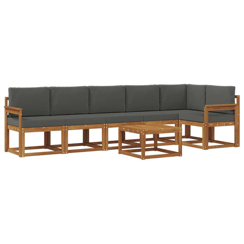 Outdoor Sofa Set with Cushion 7 pcs Natural and Anthracite