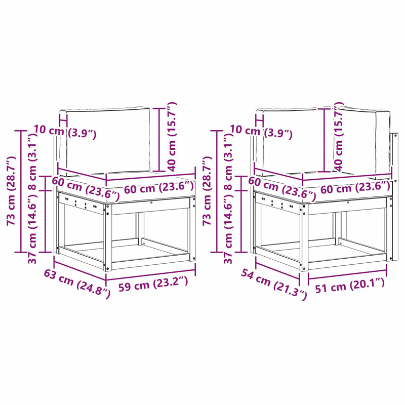 Outdoor Sofa Set with Cushion 7 pcs Natural and Anthracite