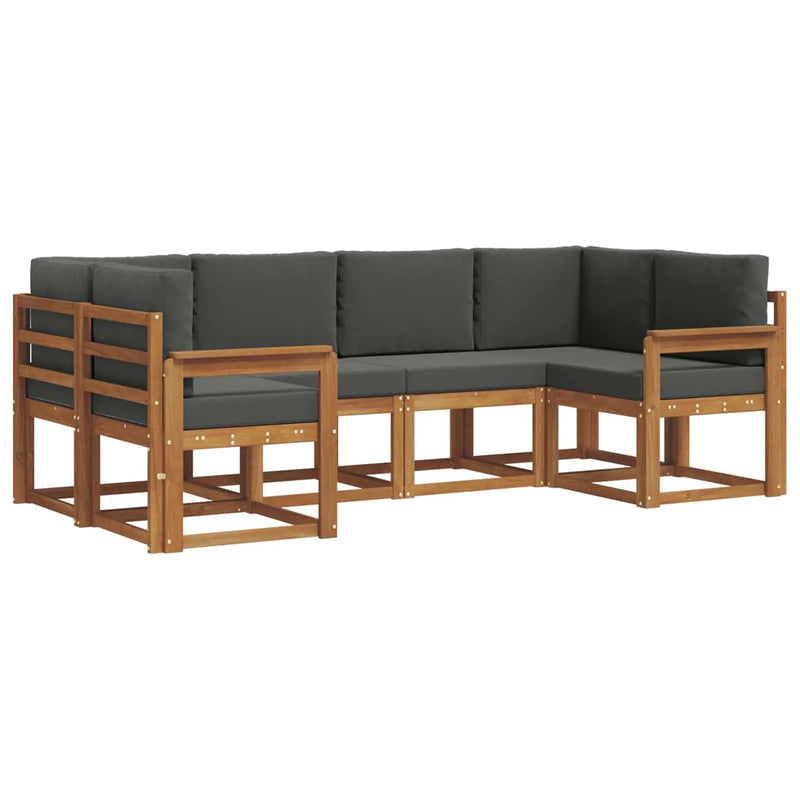 Outdoor Sofa Set 6 pcs Natural and Anthracite