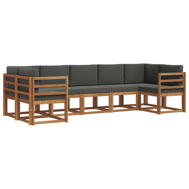 Outdoor Sofa Set 7 pcs Natural and Anthracite