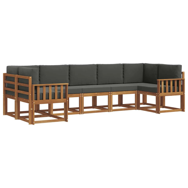 Outdoor Sofa Set 7 pcs Natural and Anthracite
