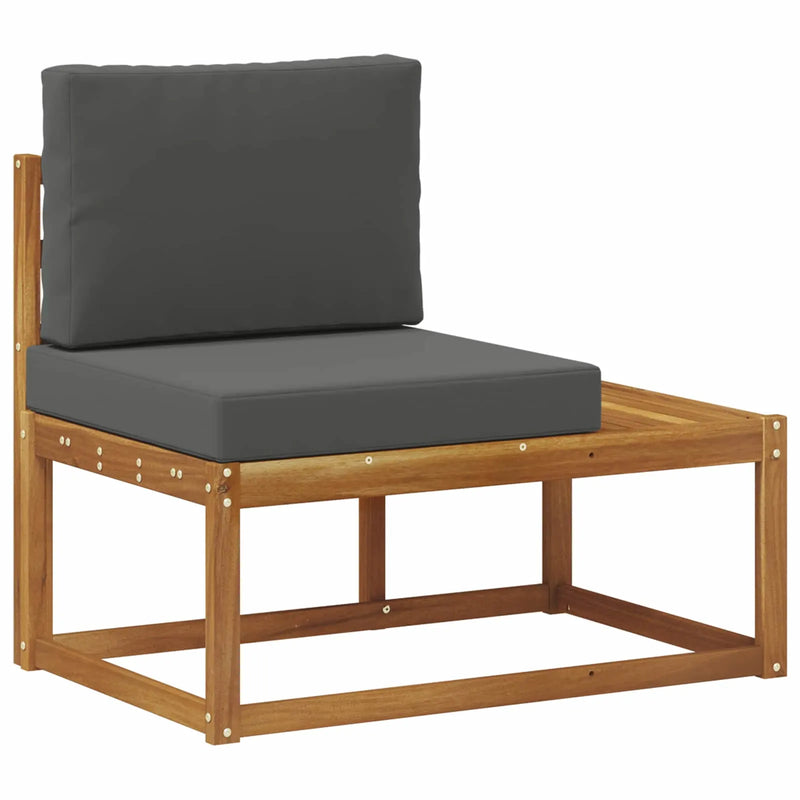 Outdoor Sofa Set with Cushion 6 Piece Natural and Anthracite