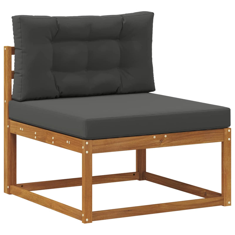 Outdoor Sofa Set with Cushion 8 pcs Natural and Anthracite