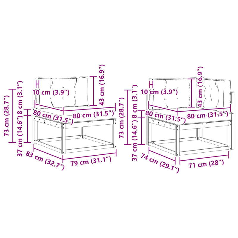 Outdoor Sofa Set with Cushion 6 pcs Natural and Anthracite