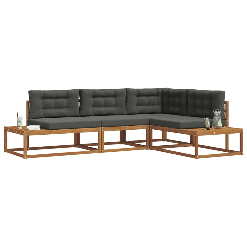 Outdoor Sofa Set Natural and Anthracite
