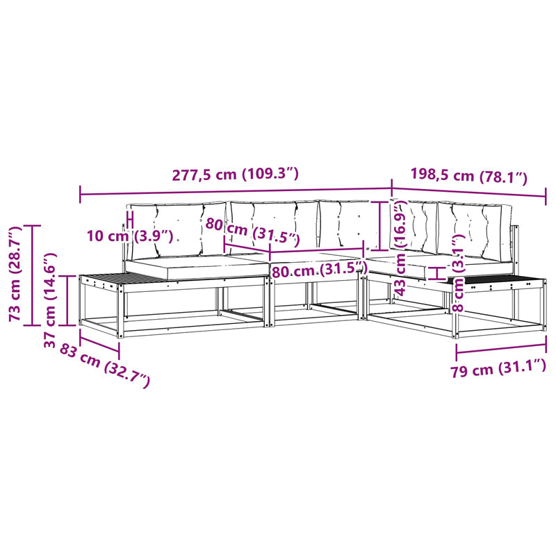 Outdoor Sofa Set Natural and Anthracite