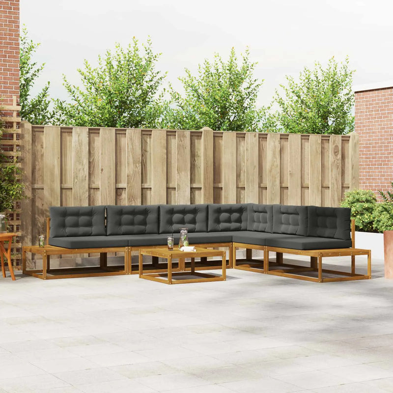 Outdoor Sofa Set Natural and Anthracite